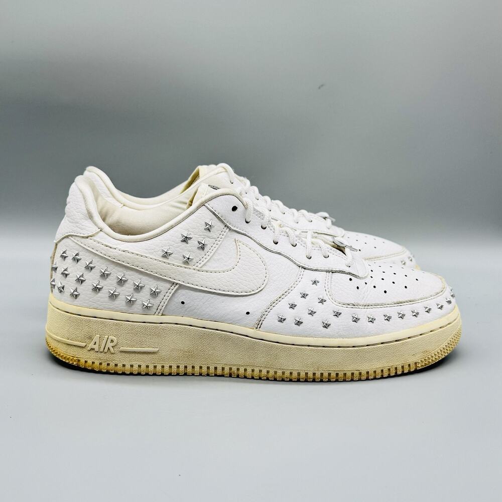 Nike Shoes Womens 10.5 White Leather Air Force 1 Low Star Studded Sneakers